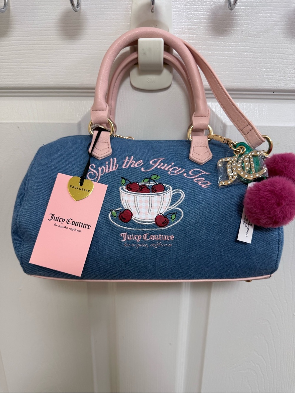 NWT Juicy Couture Sweet Tea Party Satchel in Denim “Spill the Juicy Tea”